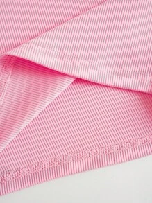 INAWLY Solid Cut Out Shoulder Ribbed Knit Tank Top For Summer - Baby Pink - View 3