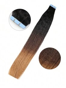 20pcs Curly Wave Tape In Colored Human Hair Extension Hair Extensions - SNatural/4/27 - View 3
