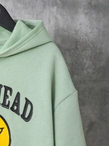SHEIN 男大童休閒圖案連帽針織運動衫 - 薄荷綠 - 查看 4
