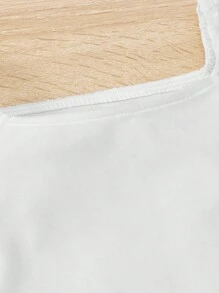 SHEIN 嬰兒波點網紗泡泡袖連衣裙 - 白色 - 查看 3