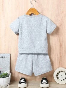 Bộ đồ Em bé Đắp vá Lá thư - Nhiều màu - Xem 2