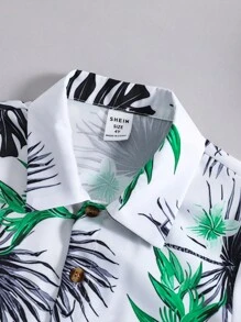 SHEIN 小男童熱帶圖案襯衫和短褲 - 彩色 - 查看 4