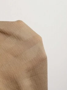 DAZY 纯色开襟主教袖长袖女式衬衫 - 卡其色 - 查看 4