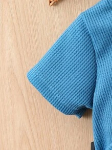 Baby Boy Solid Tee & Shorts & Bag - Blue - View 5