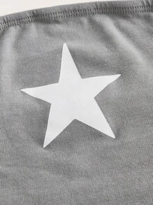 SHEIN EZwear Star Print Tube Top - Grey - View 4