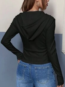 Muchica 翻蓋口袋拉鏈開襟抽繩連帽衛衣