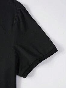 Manfinity Homme Men Letter Graphic Polo Shirt - Black - View 4