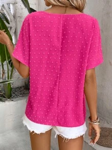 SHEIN LUNE 圓點蝙蝠袖襯衫