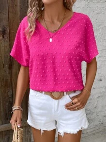 SHEIN LUNE 圓點蝙蝠袖襯衫