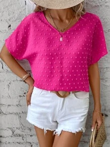 SHEIN LUNE 圓點蝙蝠袖襯衫