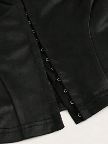 SHEINNeu Áo khoác và áo lót dành cho xe tăng nữ màu trơn Giải trí - màu đen - Xem 4