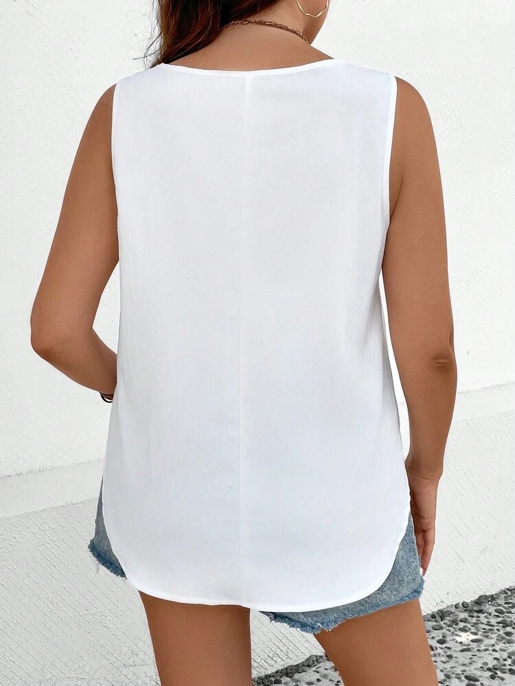 Plus Solid Tank Top,Spring/Summer/Vacation