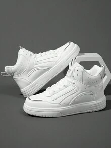 運動鞋適合男士,極簡前綁帶板鞋 - 白色 - 查看 4