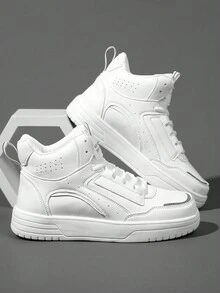 運動鞋適合男士,極簡前綁帶板鞋 - 白色 - 查看 5