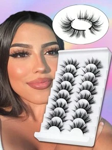 8 Cặp Lông Mi Giả Mềm Mại 25MM 8D Mi Giả Mỏng Nhẹ Bộ Lông Mi Dài Dày Ấn Tượng - màu đen - Xem 1