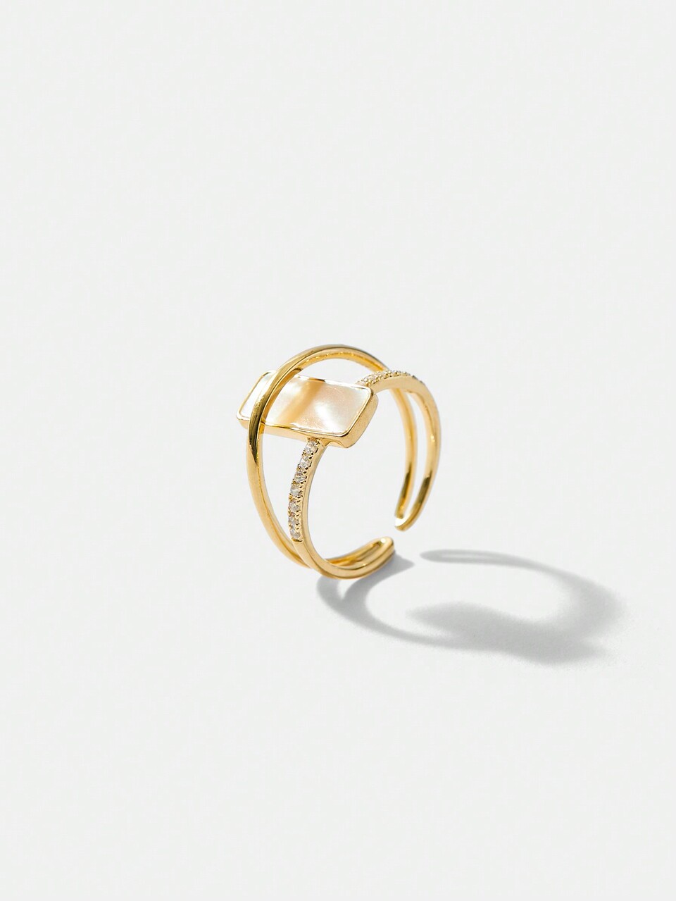 ADJUSTABLE GEOMETRIC GOLD RING