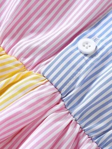 Đứa bé gái In sọc Khối màu Váy sơ mi & Cái túi - Nhiều màu - Xem 4