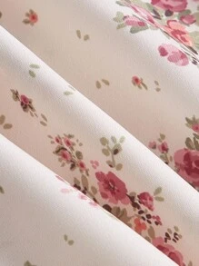 SHEIN MOD Ditsy In hoa Ruched Bust Tay phồng Váy Milkmaid với Corset ren - Nhiều màu - Xem 3