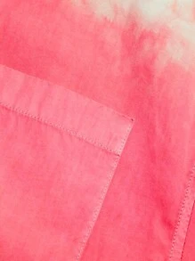 男士紮染補丁貼口袋落肩袖襯衫 - 粉色 - 查看 3