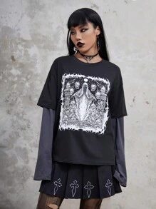 IamYouth In Đầu lâu Tee 2 trong1 - màu đen - Xem 2