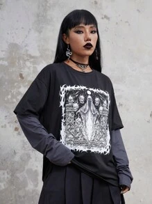 IamYouth In Đầu lâu Tee 2 trong1 - màu đen - Xem 4