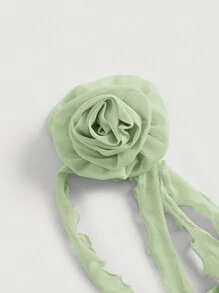 SHEIN MOD Appliques Detail Crop Halter Top - Mint Green - View 3