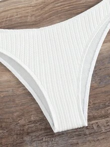 Bañador bikini halter unicolor - Blanco - Ver 3