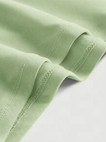 SHEIN MOD Appliques Detail Crop Halter Top - Mint Green - View 5