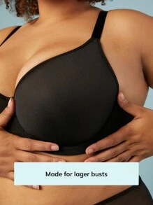 LUVLETTE Plus Dream Curve Air Full Coverage T-Shirt Bra - Black - View 3