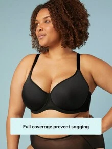 LUVLETTE Plus Dream Curve Air Full Coverage T-Shirt Bra - Black - View 4