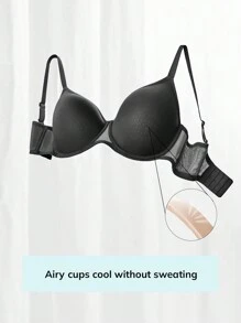 LUVLETTE Plus Dream Curve Air Full Coverage T-Shirt Bra - Black - View 5