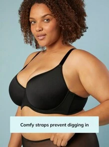 LUVLETTE Plus Dream Curve Air Full Coverage T-Shirt Bra - Black - View 7