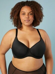 LUVLETTE Plus Dream Curve Air Full Coverage T-Shirt Bra - Black - View 8
