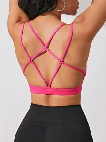 交叉露背運動型文胸