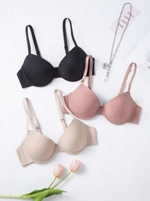 3pcs Chất rắn Vòng thép Bras - Nhiều màu - Xem 4