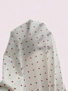 SHEIN Váy ngủ viền ren họa tiết trái tim Allover Cami Pyjama - trắng - Xem 6
