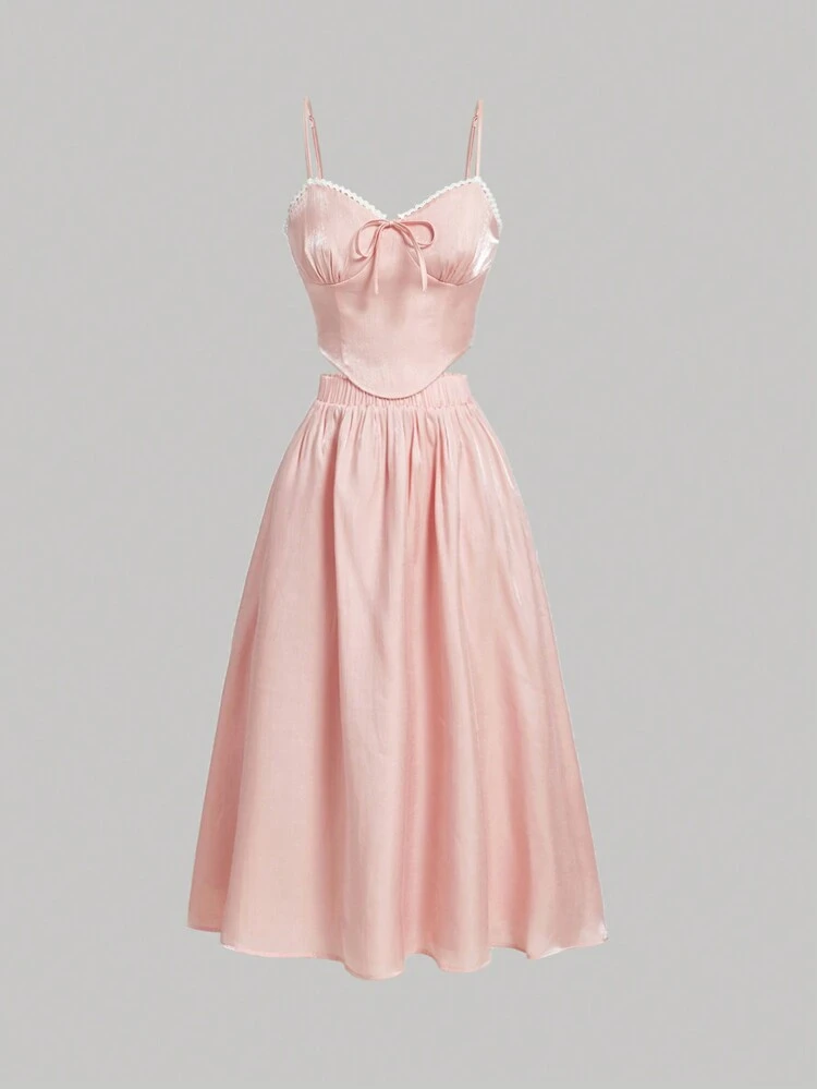 Bow Front Cami Top & Skirt