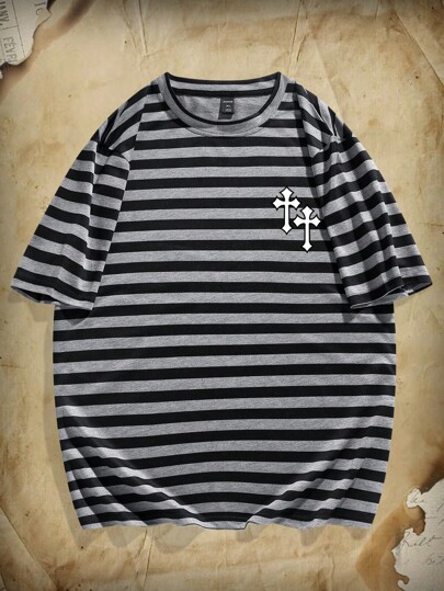 Academia Guys Striped & Cross Graphic Tee