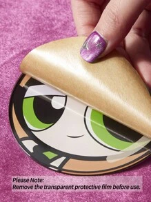 THE POWERPUFF GIRLS X SHEIN 4入组/套PMMA杯墊,卡通圖案桌墊餐桌