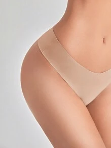 5 paquetes Conjunto de tangas sexy sin marcas de invisibles de color sólido - Multicolor - Ver 6