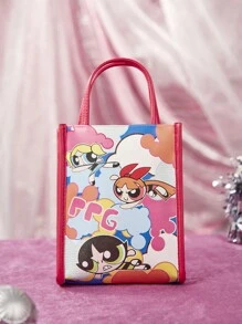 THE POWERPUFF GIRLS X SHEIN Mini Square Bag Cartoon Pattern Cute - Multicolor - View 2