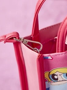 THE POWERPUFF GIRLS X SHEIN Mini Square Bag Cartoon Pattern Cute - Multicolor - View 11