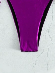 Bikini buộc dây bên hông, cho kỳ nghỉ hè ở bãi biển - Màu tím  Violet - Xem 3