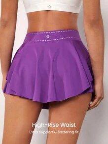 GLOWMODE Falda-pantalón Deportiva Con Vuelo - Morado - Ver 2