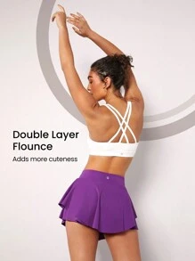 GLOWMODE Falda-pantalón Deportiva Con Vuelo - Morado - Ver 3