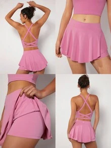 GLOWMODE Falda Pantalón Deportiva Y Con Movimiento - Rosa - Ver 7