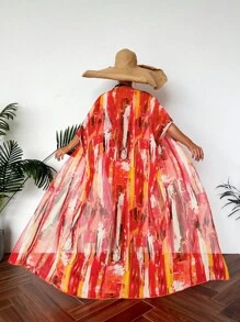 Kimono Nữ Cà vạt nhuộm - trái cam - Xem 2