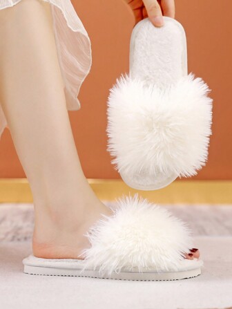 Fall/Winter Women Minimalist Fuzzy Bedroom Slippers, Fashion Indoor Home Slippers,Fluffy Slippers