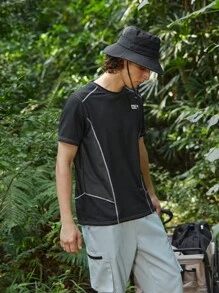 SHEIN In My Nature Chi tiết bản vá dành cho nam Quần áo bảo hộ lao động Quần áo đi bộ ngoài trời Tank Top - màu đen - Xem 4