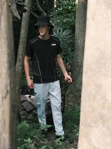 SHEIN In My Nature Chi tiết bản vá dành cho nam Quần áo bảo hộ lao động Quần áo đi bộ ngoài trời Tank Top - màu đen - Xem 5